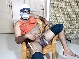 homemade toy cock cumshot in hand and stick