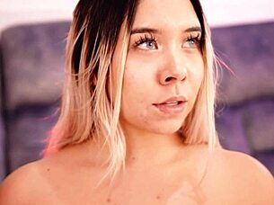 sexy chubby woman eager for sex masturbates with her lush lovense on webcam, moaning to orgasm.