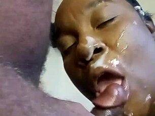 ebony with big tits black cherry loves to slurp and suck dick