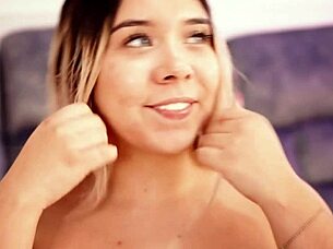 sexy chubby woman eager for sex masturbates with her lush lovense on webcam, moaning to orgasm.