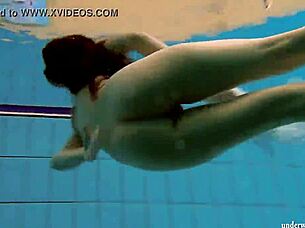 Kristy hot babe with big boobs splashes in the swimming pool 😍