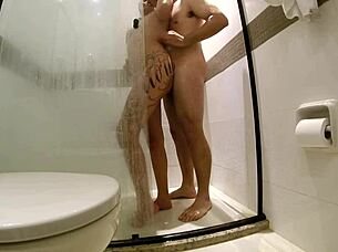 Hidden camera captures petite girl in shower