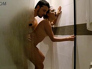 Hidden camera captures petite girl in shower