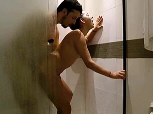 Hidden camera captures petite girl in shower