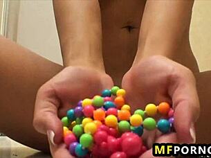 renna ryann sneaks in public masturbation with dildo on shaved pussy