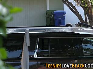 Glamorous teen sucks and gets plowed by bbc in interracial encounter