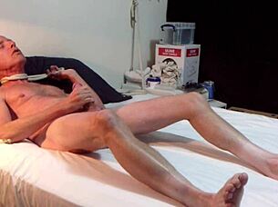 Intense Stroking With Neck Rope