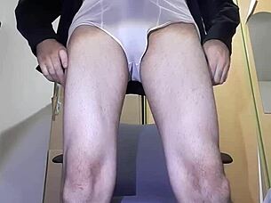 Naughty Guy In White Underwear Shows Big Dick