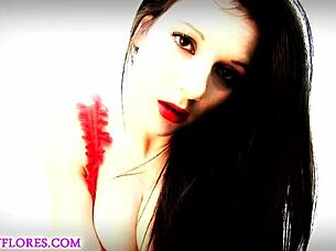 Teasing Goddess Applies Lipstick in Fetish Love Song Performance