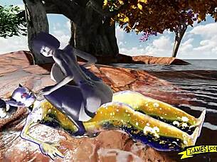 Watch demons fuck that big ass in hentai! Riding cowgirl on monster cock with big tits bouncing!