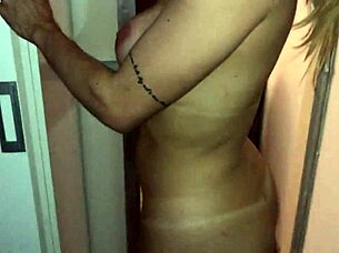 hawt blonde shemale got me goin crazy... i cant stop starin at her tits n cumshots!