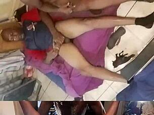 A homemade ebony amateur from africa shares real life moments