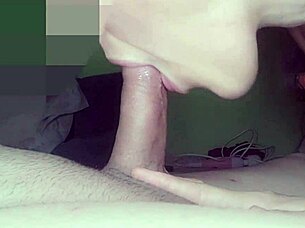 Detailed Close-Up View of Intense Blowjob Leading to Cumshot