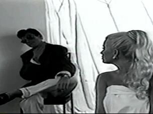 I watch Carolyn Monroe in black and white anal action.