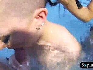 Two girls in bikinis by the pool