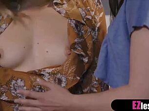 Is this cute lesbian teen feeling empowered in the dorm?