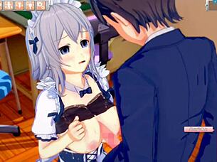 touhou sakuya enjoys big tits massage in 3d anime game