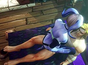 draenei gets wild with a transforming werewolf in this warcraft parody