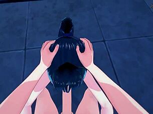 maki zenin getting that pov doggystyle in the pool