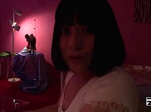 Christmas with cute girlfriend and boyfriend POV sex.