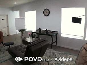 Gianna Grey's first POV hypnosis session with big tits riding cowgirl