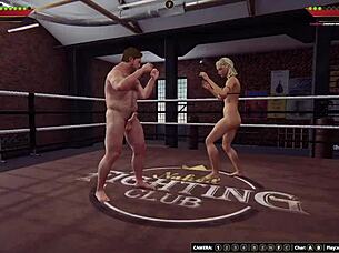 ethan battles rosemary naked in 3d fighter game.