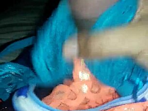 stroking cock with neighbor's panties