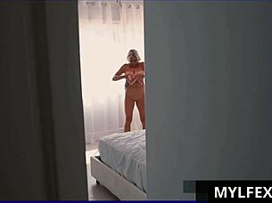 Quarantining with stepmother Payton Hall and Wrex Oliver leads to intense blowjob and riding action