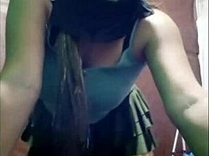 She flaunts big natural tits and urges you to masturbate watching her