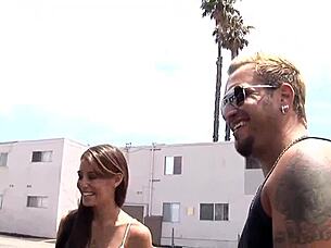 Ryders Feels Intense Pleasure On The Street Giving Blowjob To Stranger Fucking Her Brunette Body.