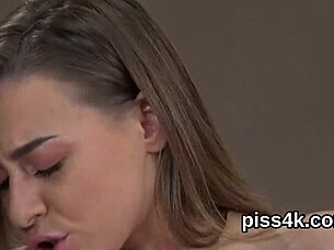 Lesbian teens squirt and get wet in the garage