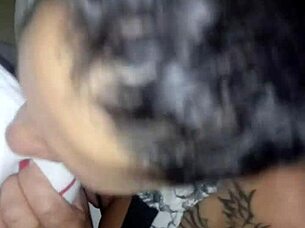 I suck that big black shemale cock passionately