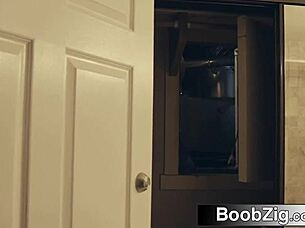 Ava Addams fulfills stalker's huge tits fantasy