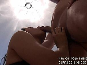 submissive brunette amateur enjoys homemade activities with big partners