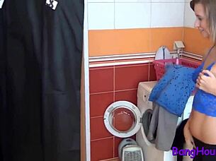 Wow! Cumming In My Gf's Mouth After Bathroom Sex With Boobs And Ass!