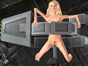 robot fucks blonde's ass with big cock?