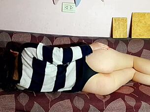 young latina girl touches herself