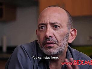 Horny latina milf receives blowjob from stepnephews in hardcore scene