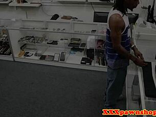Thief caught in pawnshop gets banged by broker on hidden cam