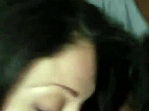 tight pussy gets intense blowjob while sucking cock deeply in homemade scene