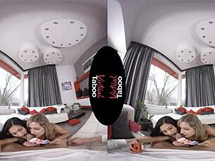 brunette and blonde worship cock in taboo pov