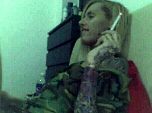 Skinny blonde RELAXES while SMOKING her sexy body.