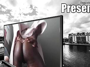 Ashlee Graham enjoys a juicy outdoor ride with her partner in high heels.