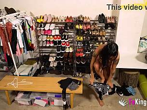 Moly Fingers Her Pussy in Warehouse Before Employees Arrive