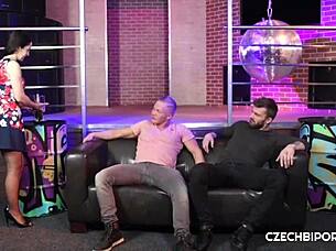 Intense Milf Waitress Leads Bisexual Threesome with Assfucking and Anal