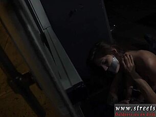 Skinny blonde teen 18+ gets her ass dominated by strong woman in smokey-eyed bdsm fuck.