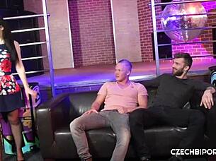 Intense Milf Waitress Leads Bisexual Threesome with Assfucking and Anal