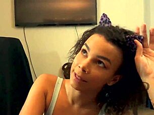 in this story, ebony s little kitty begs for milk roughly