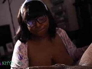 Kittylove sucks monster cock and squirts!