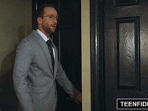 Watch Gina Valentina Get Creampied by the Dean! Can She Handle That Cumshot in Skirt?